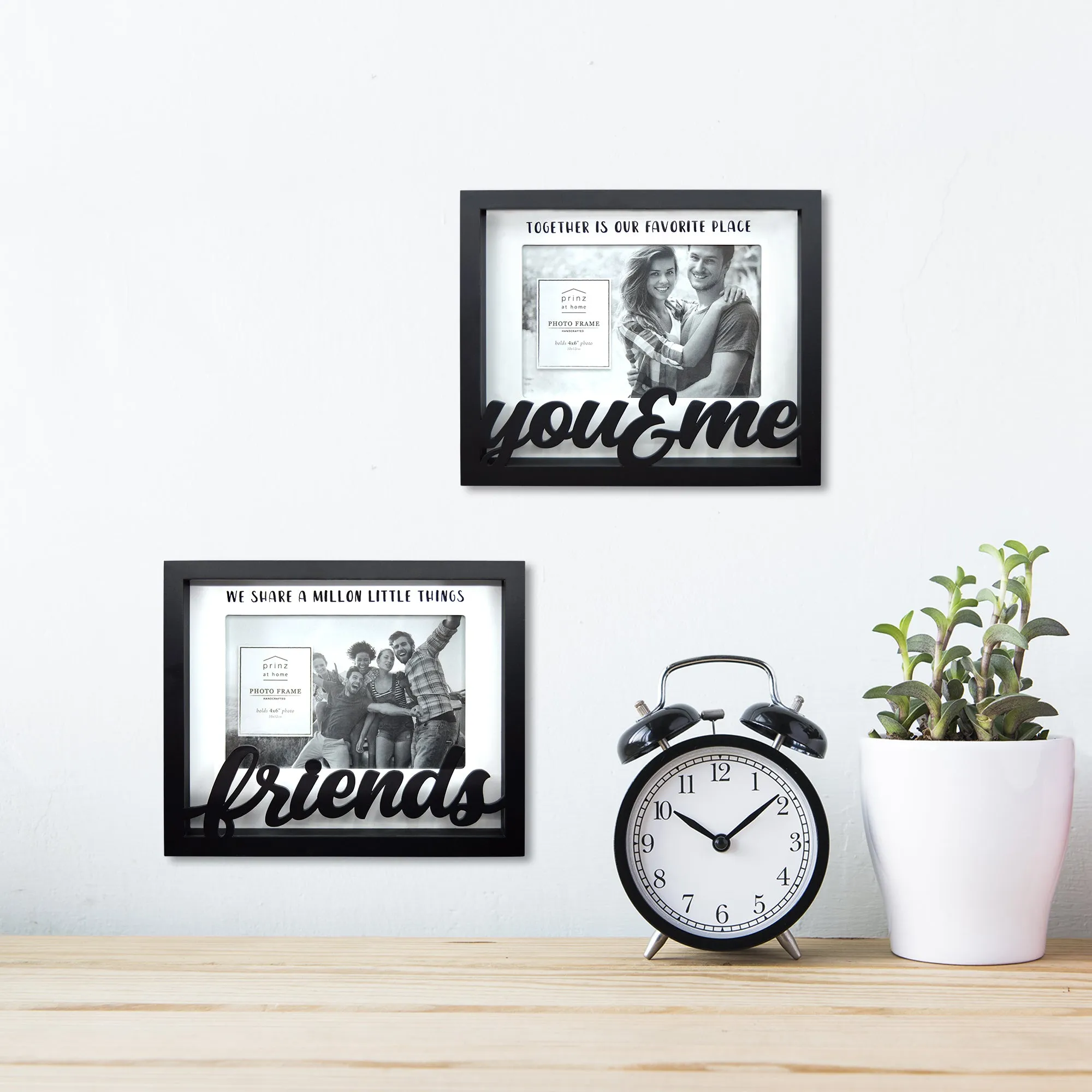 You & Me 4 x 6-inch Shadow Box Word Picture Frame, Black