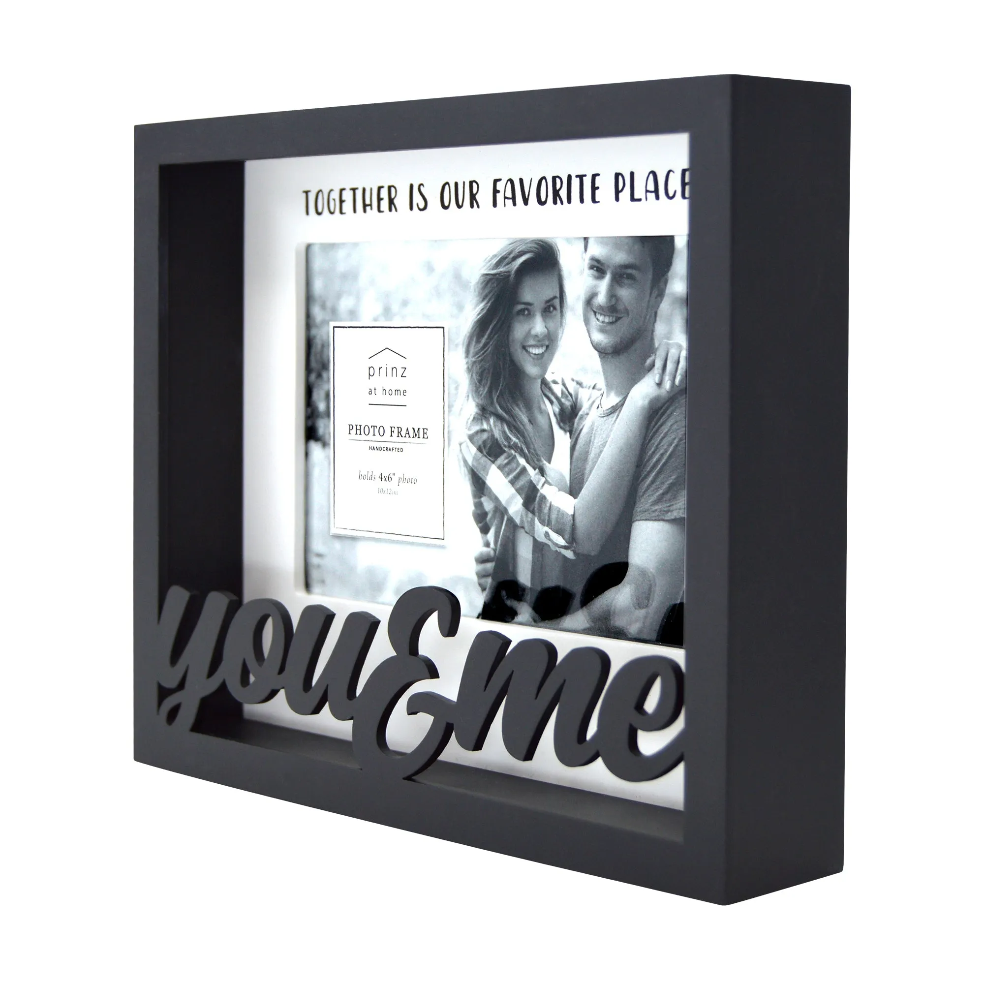 You & Me 4 x 6-inch Shadow Box Word Picture Frame, Black