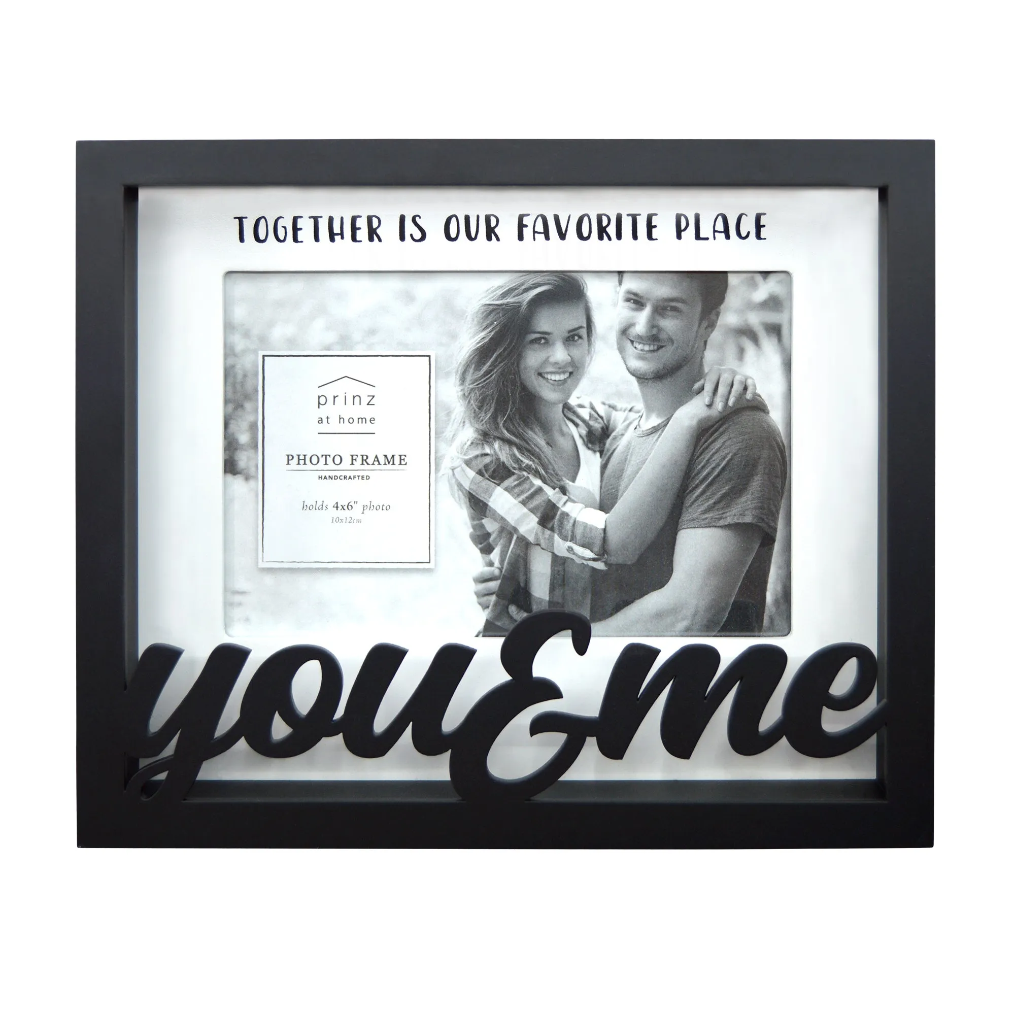 You & Me 4 x 6-inch Shadow Box Word Picture Frame, Black