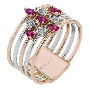 ZR2230 Color Ring in 14k Gold with Diamonds