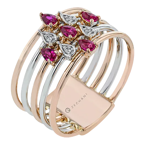 ZR2230 Color Ring in 14k Gold with Diamonds